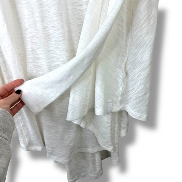 Free People We The Free Aria Trapeze White Boho Drapey Asymmetric Crewneck Top - Picture 5 of 10